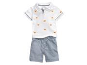 First Impressions Infant Boys 2 Piece Crab Polo T Shirt Striped Shorts 3 6m