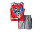 DC Comics Infant Boys 2 Piece Sleeveless Batman Shirt Mesh Shorts Set