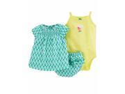 Carters Infant Girls 3 piece Top Bodysuit Diaper Cover Set Mouse Outfit 6m