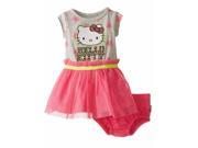 Hello Kitty Infant Girls Gray Pink Tulle Dress Outfit 2 Piece Set