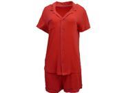 Covington Womens Red Pajamas Lightweight Pajama Shorts Shirt 2 Piece Set XL