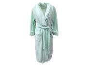 Croft Barrow Womens Soft Plush Mint Green Striped Robe Housecoat M