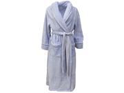 Croft Barrow Womens Soft Plush Periwinkle Blue Striped Robe Housecoat Small