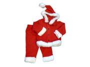 Infant Boys Girls Plush Red Santa Suit 2 Piece Christmas Baby Outfit 6 9m
