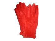 Northcrest Womens Bright Orange Suede Leather Gloves Small Medium