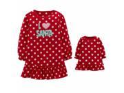 Carters Infant Toddler Girls Red I Love Santa Nightgown Set with Doll Nighty