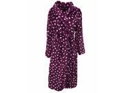 Covington Womens Plush Purple Polka Dot Robe Fleece Housecoat S