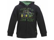 John Deere Boys Black Zip Front Hoodie Tractor Sweatshirt 4