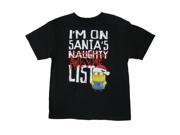 Despicable Me Boys Black Christmas T Shirt Santa s Awesome List Minion Shirt S