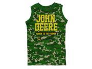 John Deere Boys Green Camouflage Shirt Power To The Farmer Sleeveless Shirt 6