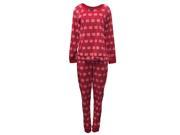 Covington Womens Red Fleece Pajamas Snowflake Sleep Set XL