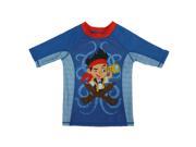Disney Toddler Boys Jake The Never Land Pirates Rash Guard Swim Shirt 2T