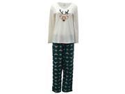 Soft Sensations Womens Green Reindeer Pajamas Fleece Sleep Pants T Shirt Set XL