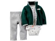 Carters Infant Boy 3 Piece Green Little Scout Dog Outfit Pants Creeper Jacket 3m