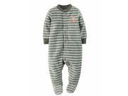 Carters Infant Boy Striped Dog Micro Fleece Footed Sleeper Sleep Play Pajamas 6m