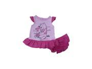 Disney Infant Girls Pink Winnie The Pooh Top Diaper Cover 2 Piece Outfit 12m