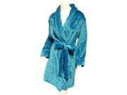 Covington Womens Soft Plush Short Robe Teal Blue Fleece House Coat Medium