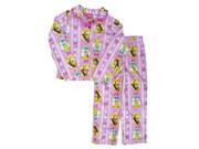 Disney Girl 2 Piece Pink Princess Flannel Top Bottoms Pajama Sleep Set PJs 7 8