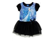 Disney Frozen Toddler Little Girls Princess Elsa Black Velour Ruffled Dress 2T
