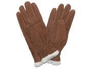 Isotoner Womens Luggage Brown Suede Gloves with Sherpasoft Lining M