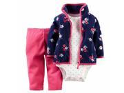 Carters Infant Girls 3 Piece Set Blue Floral Jacket Leggings Bodysuit Outfit 3m