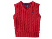 Chaps Toddler Little Boys Red V Neck Cable Knit Sweater Vest 4