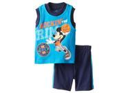 Disney Infant Boys 2P Mickey Mouse Basketball Sleeveless Shirt Shorts Set 12m