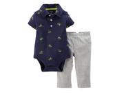 Carters Infant Boys 2 Piece Blue Boat Bodysuit Sweatpants Set 3m
