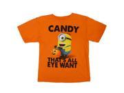 Despicable Me Boys Orange Candy That s All Eye Want Minion Halloween T Shirt L
