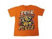 Teenage Mutant Ninja Turtles Boys Orange Trick Or Pizza Halloween T Shirt L