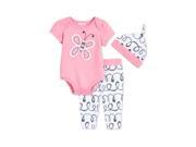 First Impressions Infant Girls 3 PC Pink Butterfly Bodysuit Leggings Hat 3 6m