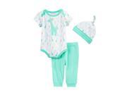 First Impressions Infant Boy 3 PC Green Giraffe Bodysuit Cap Pants Outfit 6 9m