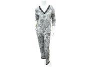 Covington Womens Black Purple Leopard Print Pajamas Lightweight Pajama Set L