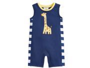 First Impression Infant Boy Blue Striped Giraffe Romper Sleeveless Jumpsuit 3 6m