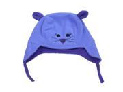 CP Infant Girls Purple Fleece Kitty Cat Peruvian Trapper Hat 6 12m