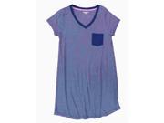 Covington Womens Blue Print V Neck Sleep Shirt Night Gown Nightie Small