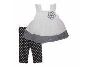 First Impressions Infant Girls 2 PC Black White Dress Flower Leggings 0 3m