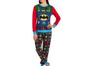 DC Comics Womens Fleece Batgirl Ugly Sweater Pajamas Batman Holiday Sleep Set XL