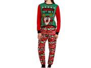 Looney Tunes Womens Fleece Taz Ugly Sweater Pajamas Holiday Sleep Set X Small
