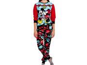 Disney Womens Fleece Mickey Mouse Minnie Ugly Sweater Pajamas Holiday PJs Med