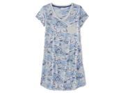 Covington Womens Gray Blue Paisley Sleepshirt Nightgown Sleep Shirt 1X
