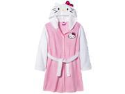 Girls Plush Pink White Hello Kitty Bath Robe Cat Housecoat Small