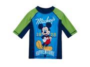 Disney Little Boys Mickey s Adventure Rash Guard Swim Shirt 5 6