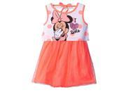 Disney Girls Orange Minnie Mouse I Love Dots Dress with Tulle Skirt 4