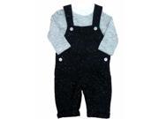 First Impressions Infant Boys Striped Shirt Black Overalls 2 Piece Set 0 3m