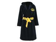 DC Comics Mens Black Batman The Dark Knight Hooded House Coat Bath Robe L XL