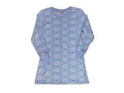 Womens Light Blue Snowflake Print Fleece Sleep Shirt Nightgown X Large