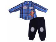 UPC 887622245602 product image for Disney Tigger Infant Boys 2-Piece Blue Plaid Woven Shirt & Pant Set 3-6m | upcitemdb.com