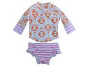 Jessica Simpson Infant Girls Pink & Orange Geometric Rashguard Swimming Suit Jessica Simpson Infant Girls Pink & Orange Geometric Rashguard Swimming Suit