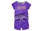 UPC 886712916729 product image for Puma Infant Girls Purple Layered T-Shirt & Shorts Set Athletic Baby Outfit 12m | upcitemdb.com